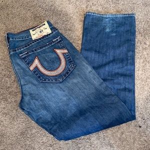 True Religion Men’s Size 36 Distressed Straight Jeans
